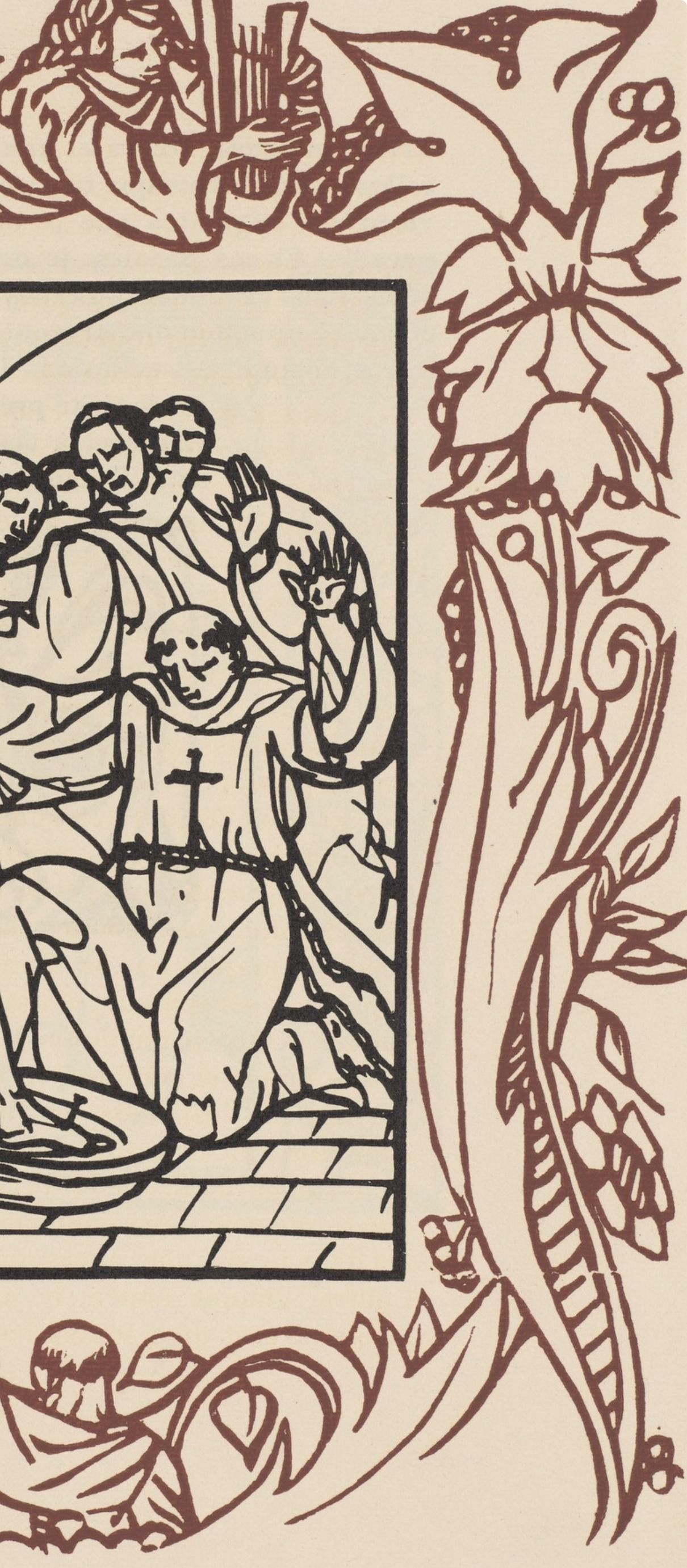 Woodcut - mile Bernard - Composition (Morane - No. 100) - Les Petites Fleurs de St. Franoise - 6