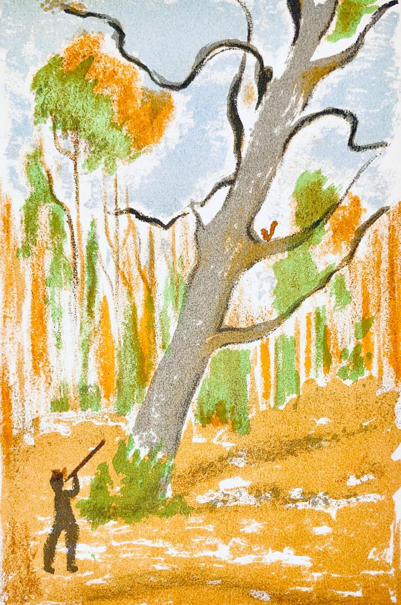 Lithograph - Maurice Mourlot - Composition - de Goupil a Margot - Histoires De Btes - 2