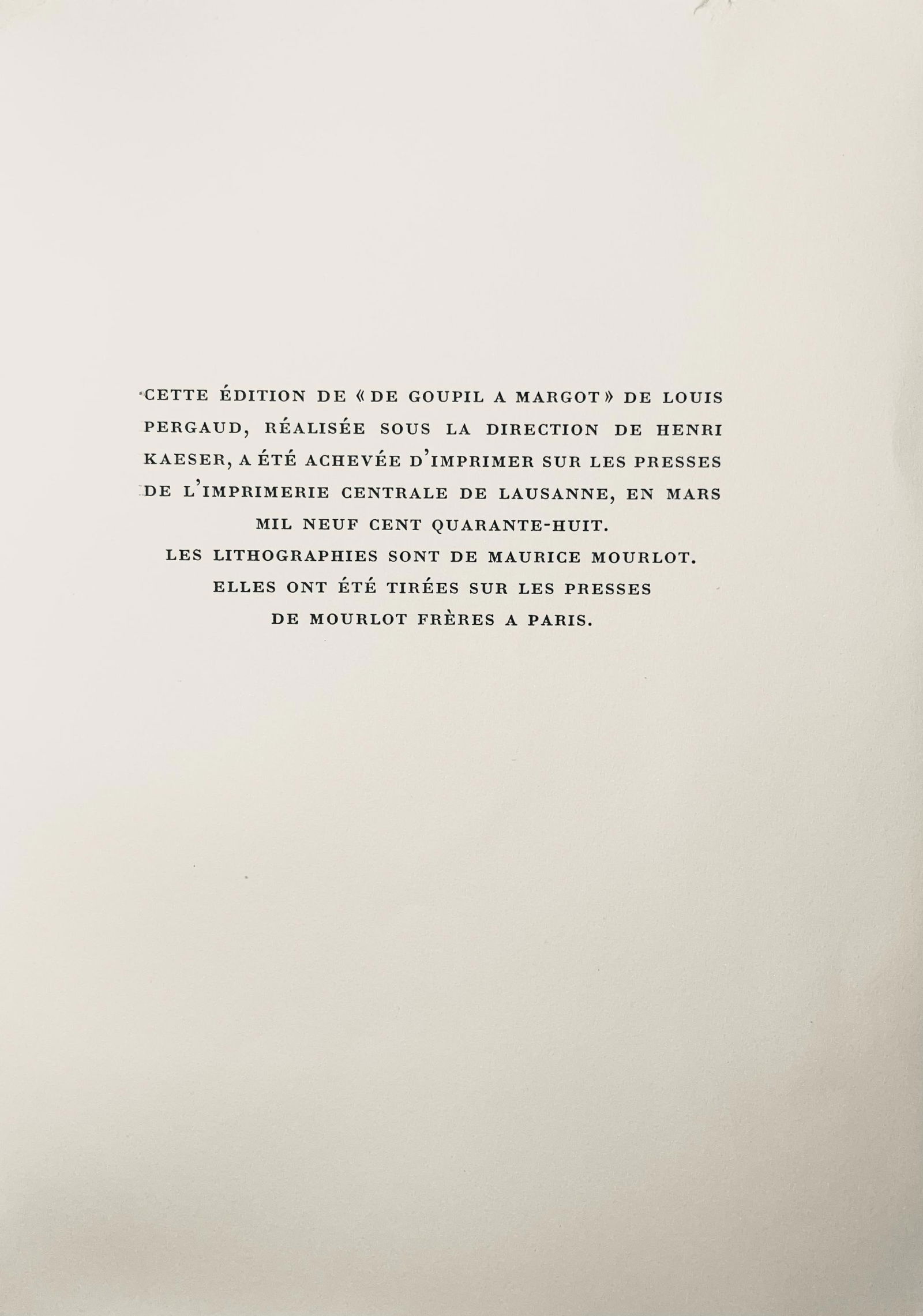 Lithograph - Maurice Mourlot - Composition - de Goupil a Margot - Histoires De Btes - 8