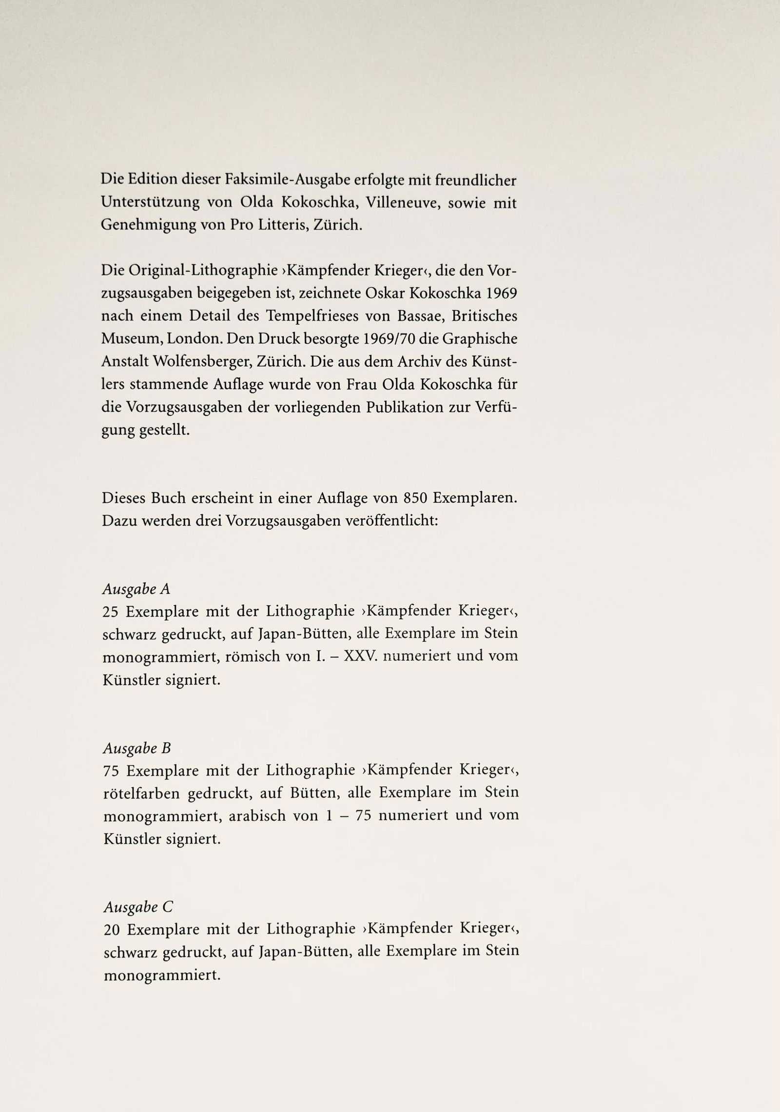 Lithograph - Oskar Kokoschka - Composition - Skizzenbuch der Italienischen Reise 1963 - 9