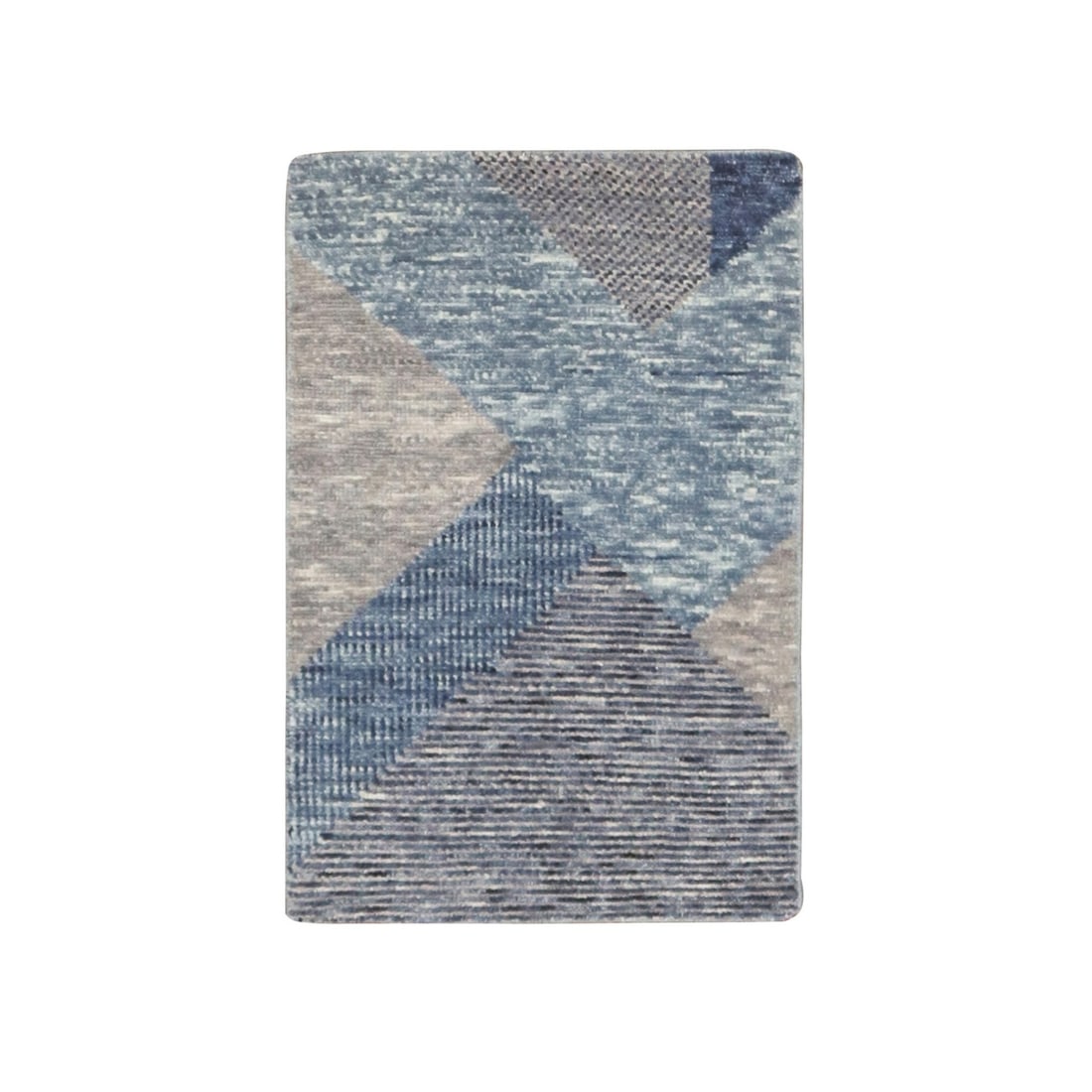 Rug 2'x3' Beau Blue Art Deco Collection Natural Wool Hand Knotted Mat: Rug 2'x3' Beau Blue Art Deco Collection Natural Wool Hand Knotted Mat This listing features Rug 2'x3' Beau Blue Art Deco Collection Natural Wool Hand Knotted Mat. Item specifics are provided below. 