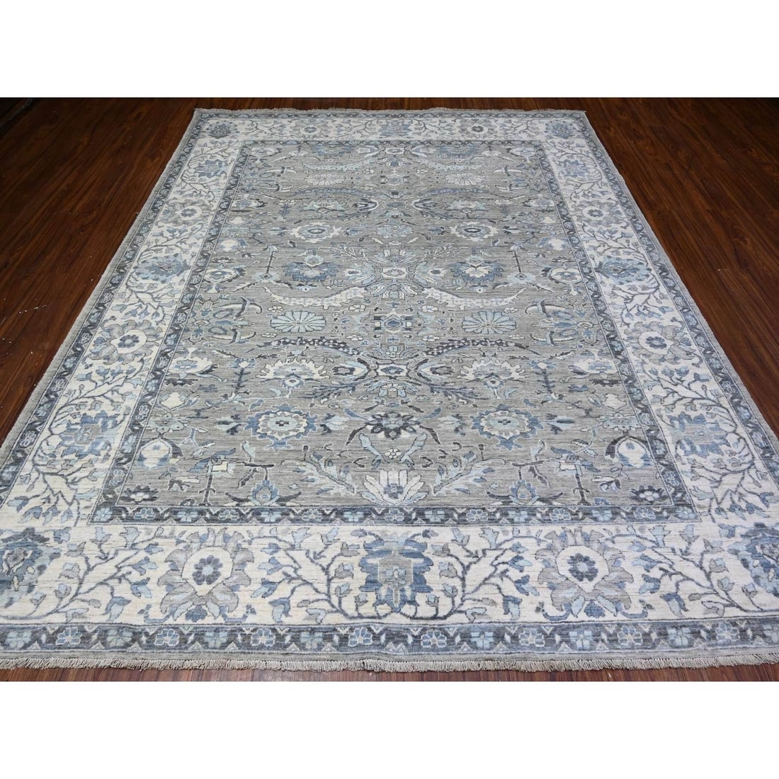 Rug 8'3"x10' Repose Gray Hand Knotted Peshawar Sickle Leaf Design Wool - 3