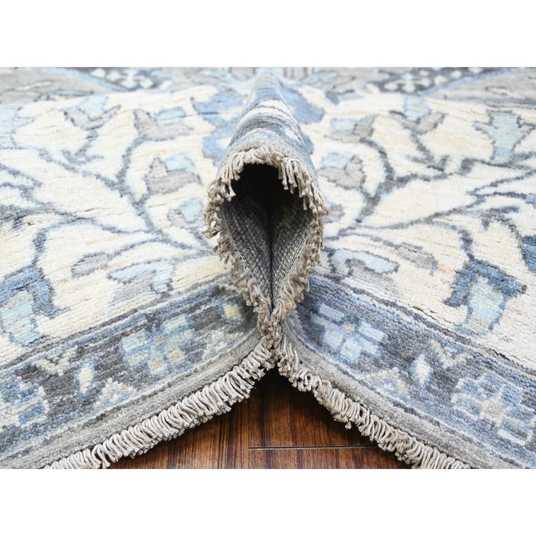 Rug 8'3"x10' Repose Gray Hand Knotted Peshawar Sickle Leaf Design Wool - 6