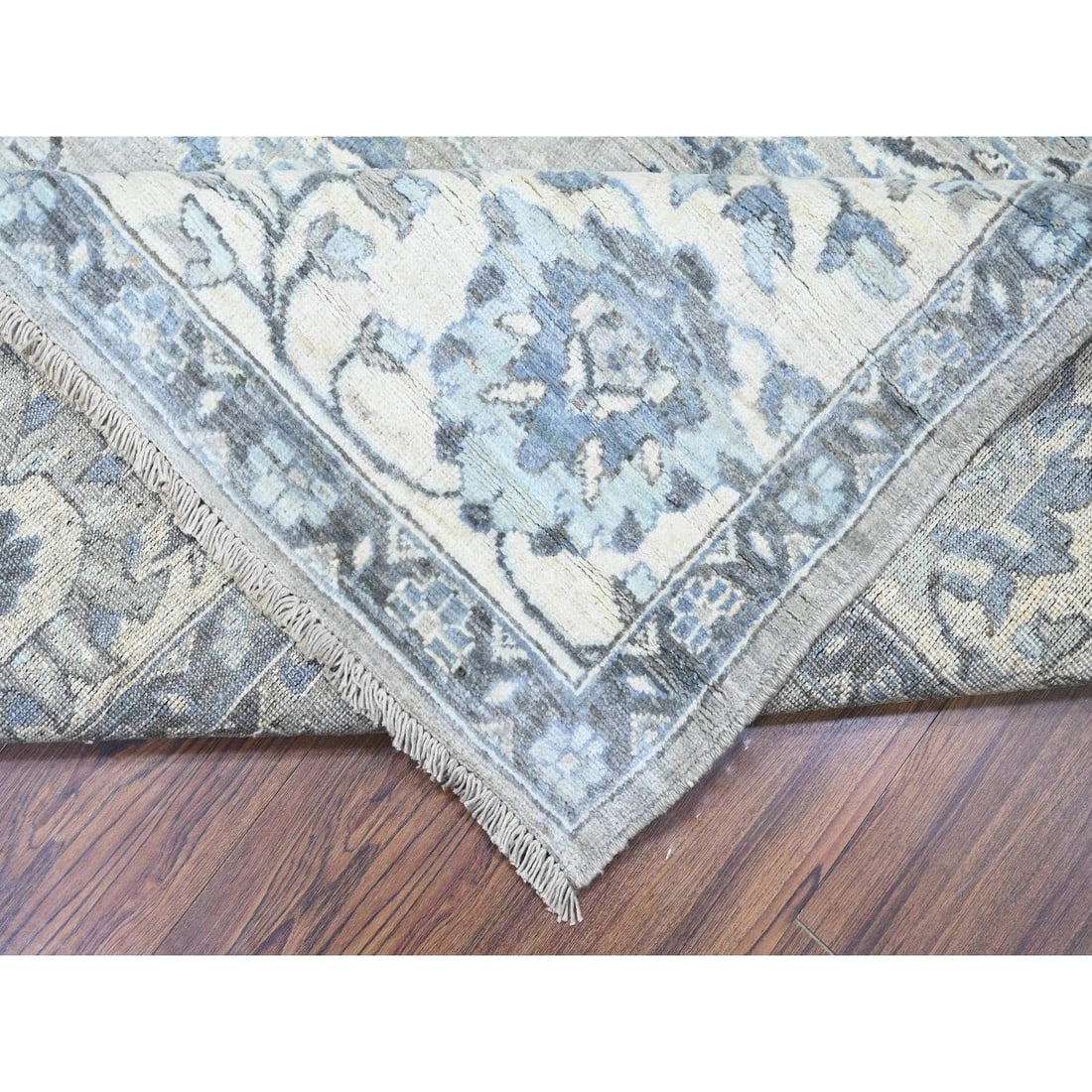 Rug 8'3"x10' Repose Gray Hand Knotted Peshawar Sickle Leaf Design Wool - 7