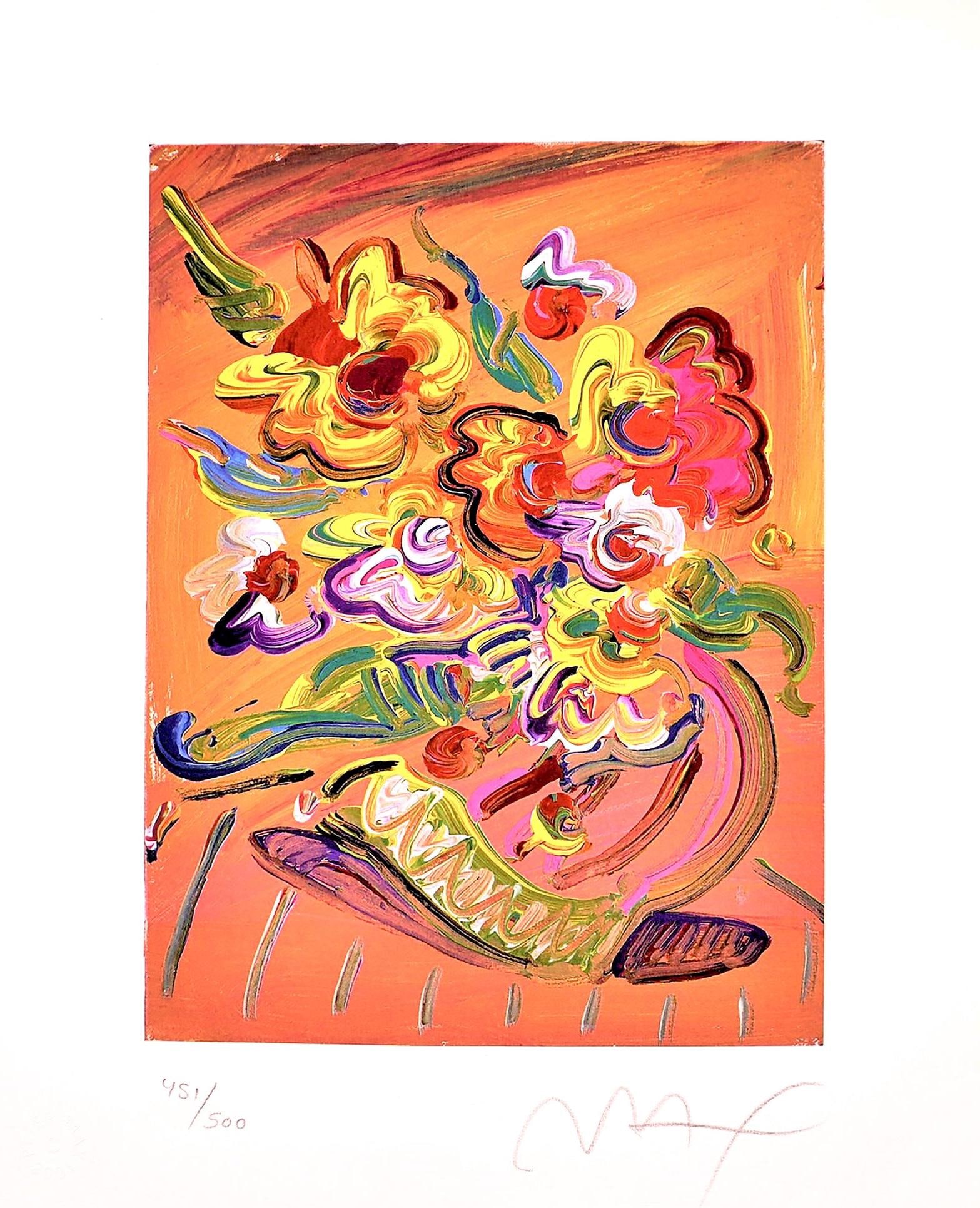 Official Lithograph - Peter Max - Vase of Flowers XI - Hand Signed (1 of 5)