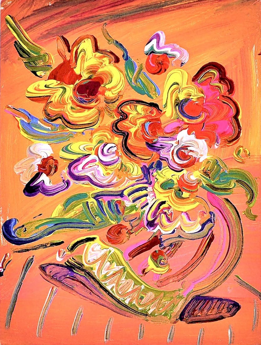 Official Lithograph - Peter Max - Vase of Flowers XI - Hand Signed - 2