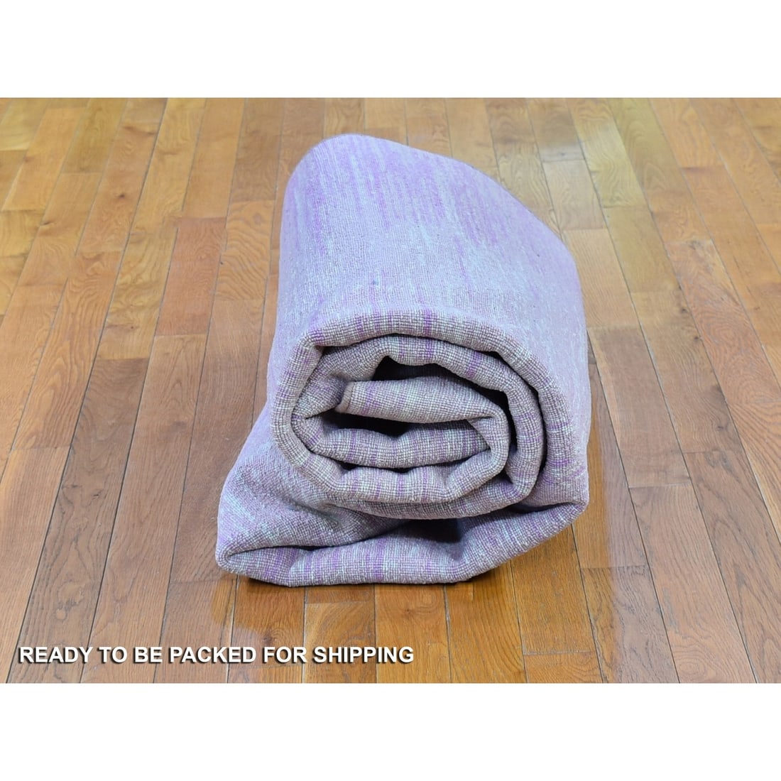 Rug 9'x9' Pink Zero Pile Organic Wool Ombre Design Hand Knotted Round - 10