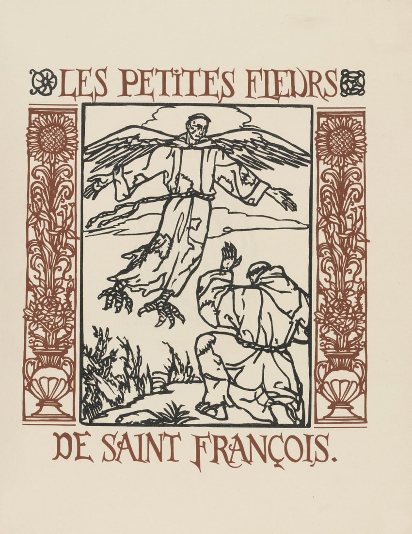 Woodcut - mile Bernard - Composition (Morane - No. 100) - Les Petites Fleurs de St. Franoise - 6