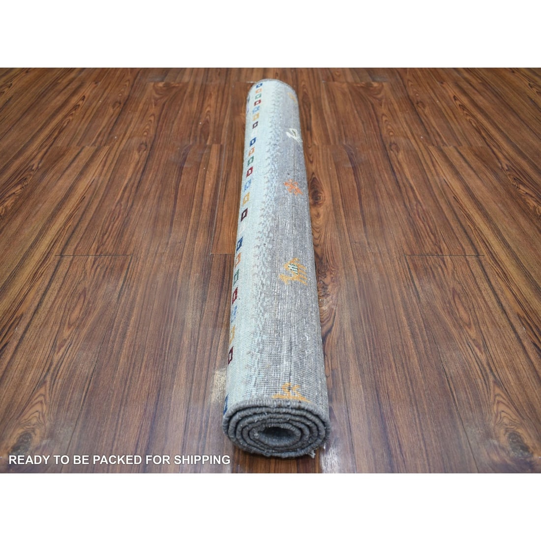 Rug 3'3"x4'9" Gray Afghan Kashkuli Gabbeh Hand Knotted Pure Wool Oriental - 4