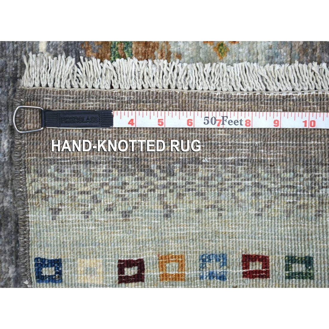 Rug 3'3"x4'9" Gray Afghan Kashkuli Gabbeh Hand Knotted Pure Wool Oriental - 6