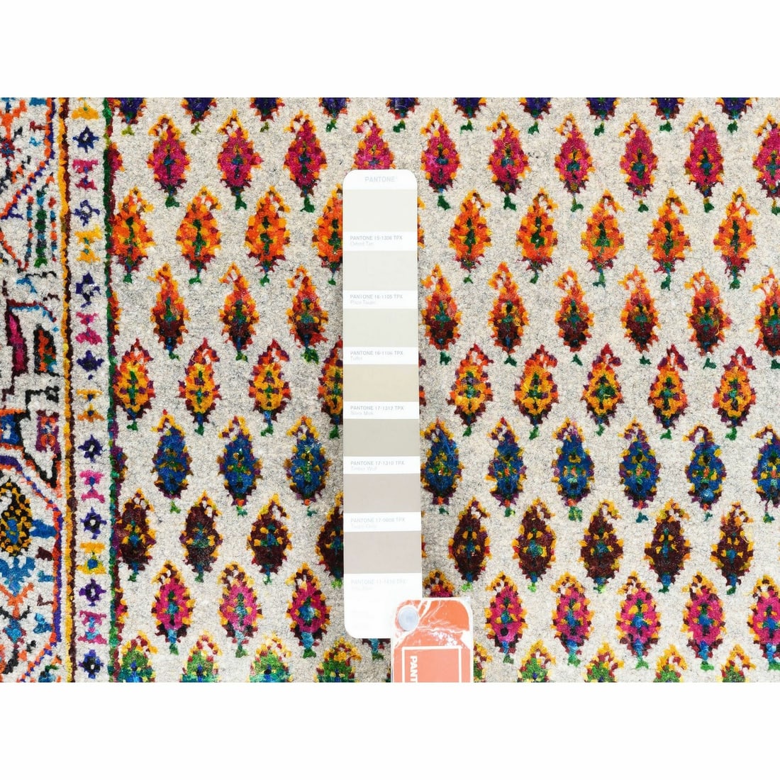 Rug 2'4"x10'2" Colorful Wool And Sari Silk Saroogh Hand Knotted - 4