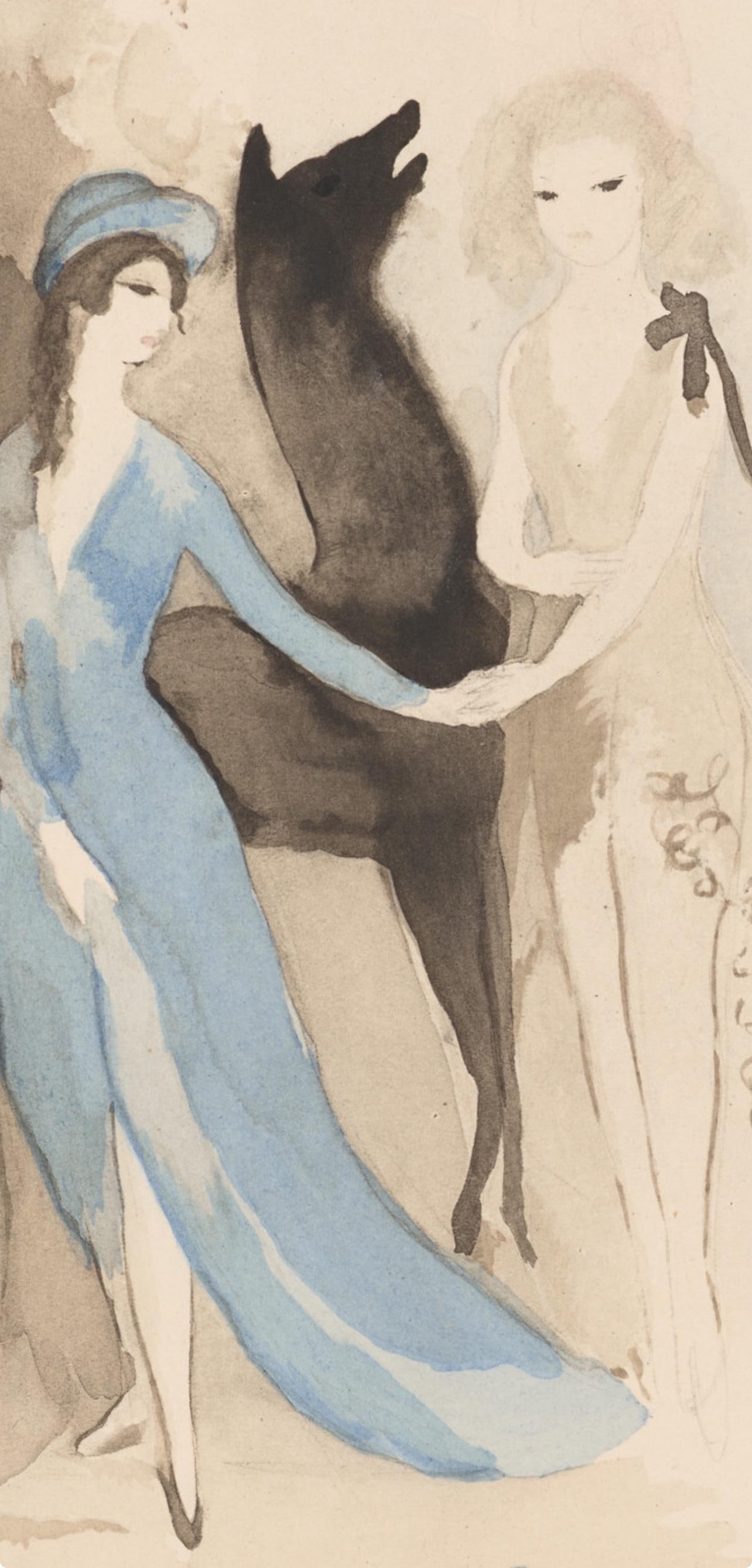 Lithograph - Marie Laurencin - Composition - Les Biches - 3