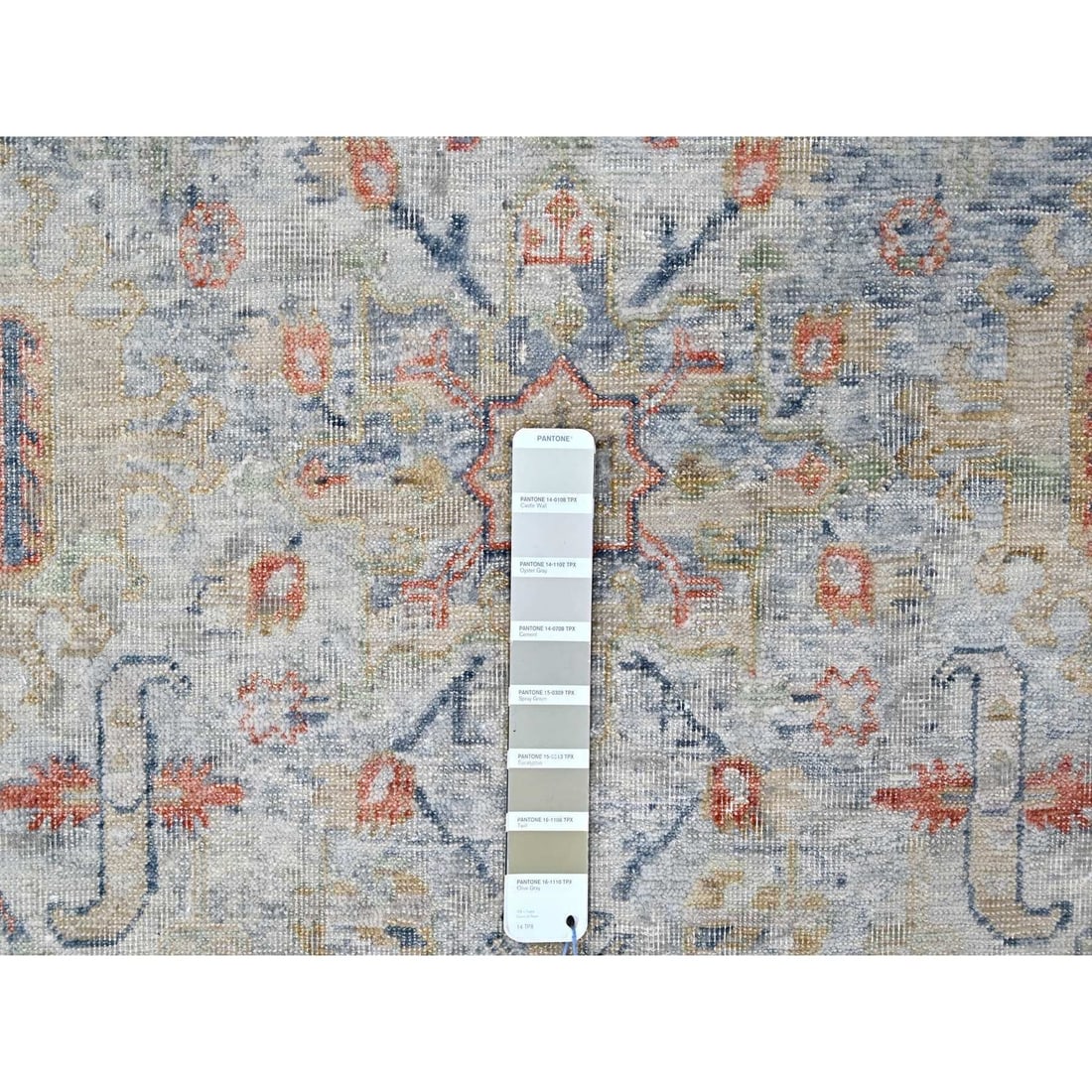 Rug 8'10"x11'9" Gray Antiqued Ziegler Mahal Design Pure Wool Hand Knotted - 7