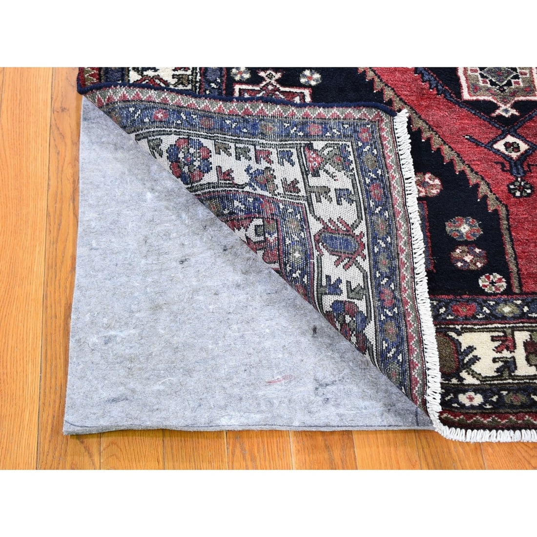 Rug 4'6"x6'6" Navy New Farsian Moozligoon Pure Wool Hand Knotted Oriental - 4