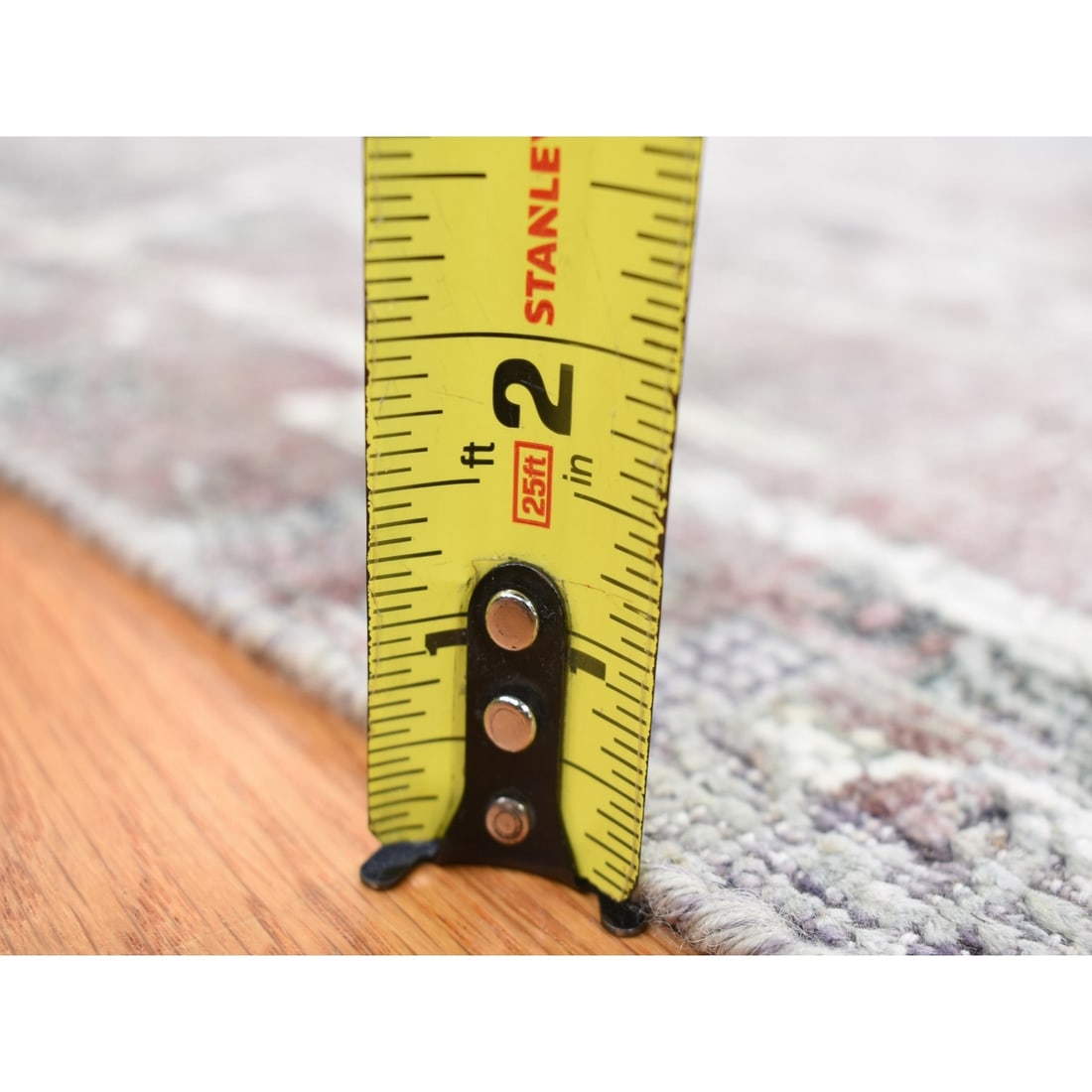 Rug 7'7"x10'1" Gray Hand Knotted Broken Zoroastrian Design Silk with Wool - 11