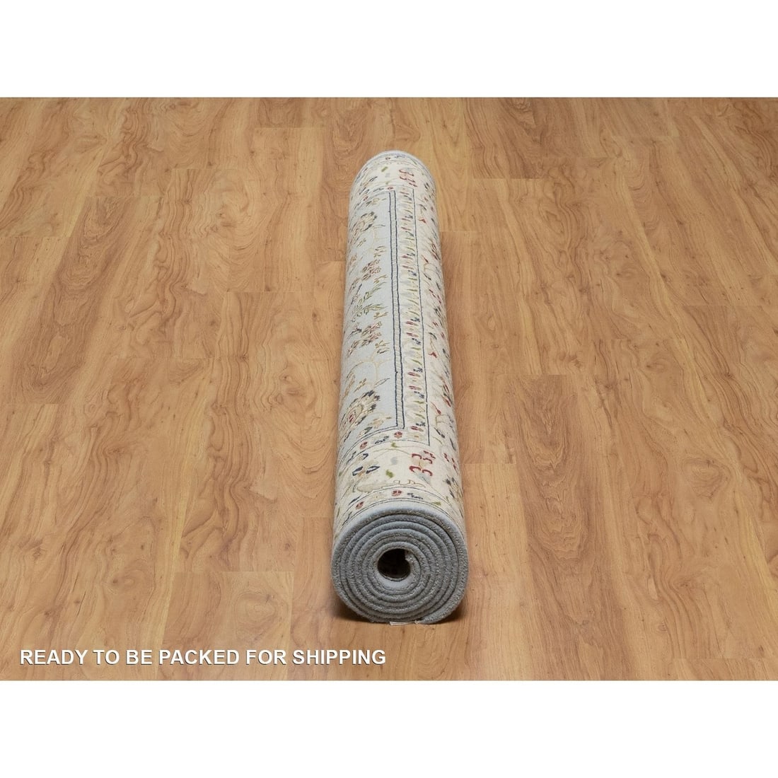 Rug 6'x9'4" Light Blue Nain Wool & Silk Hand Knotted 250 KPSI Oriental - 9