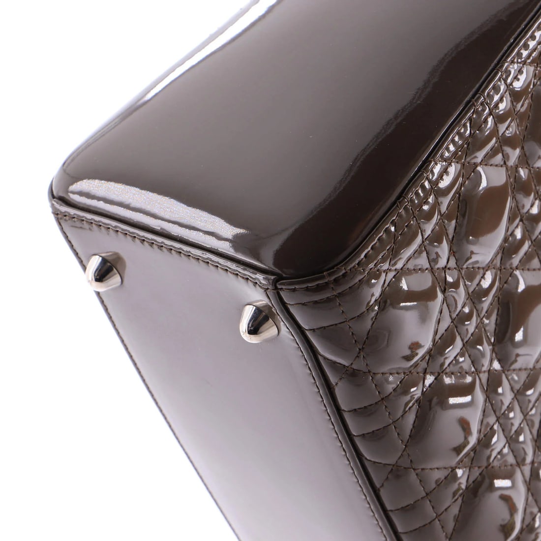 Large Christian Dior Lady Dior Bag Cannage Quilt Patent - 6