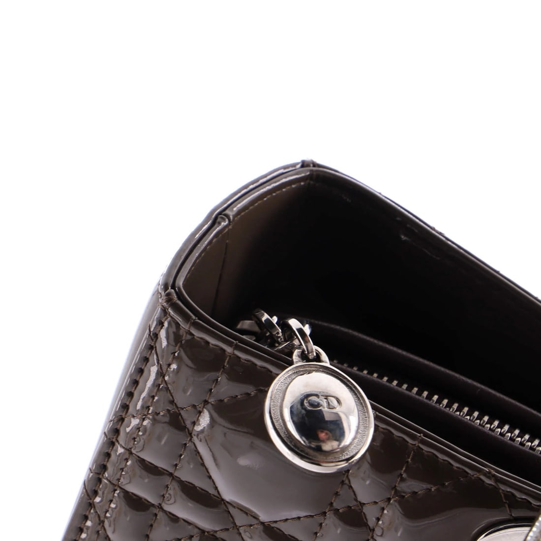 Large Christian Dior Lady Dior Bag Cannage Quilt Patent - 7