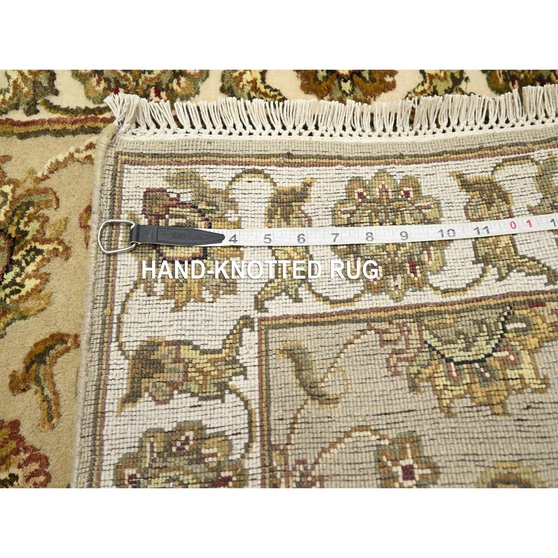 Rug 2'6"x8' Brown Rajasthan Leaf Design Hand Knotted Wool & Silk Runner - 7
