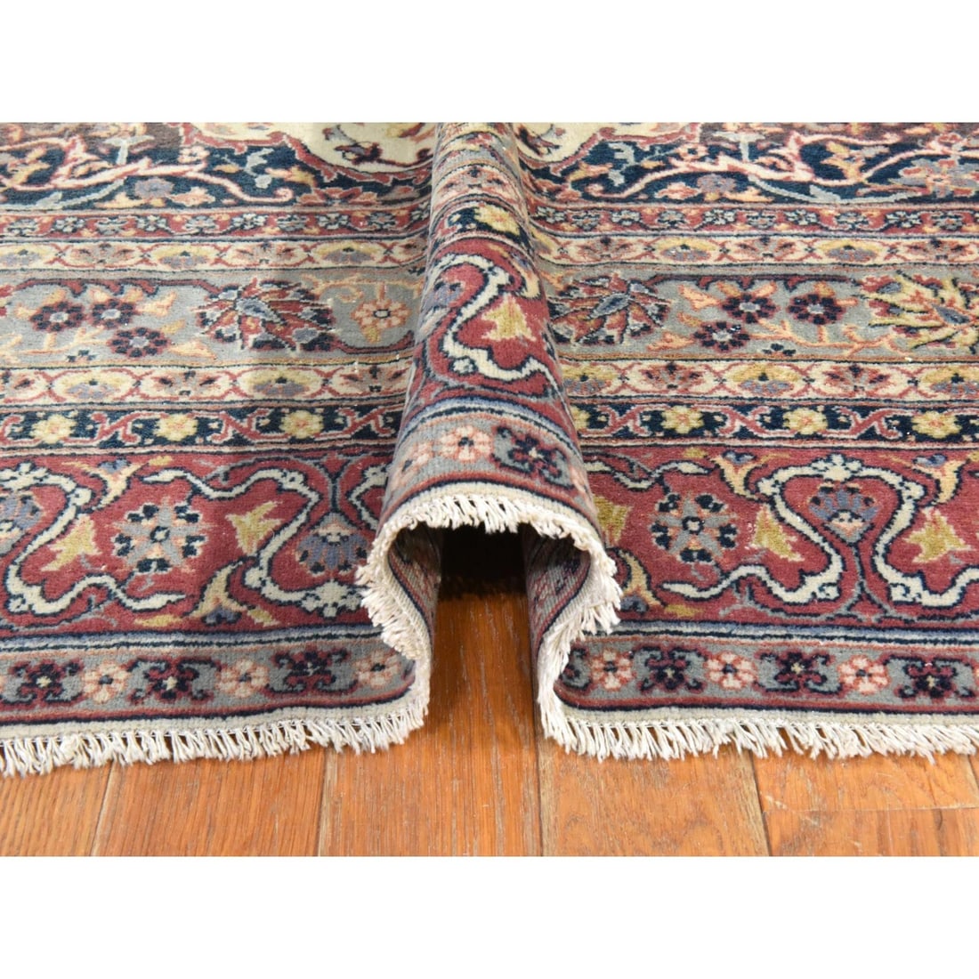 Rug 6'6"x10'2" Ivory Vintage Turkish Sivas Pure Wool Hand Knotted Oriental - 7