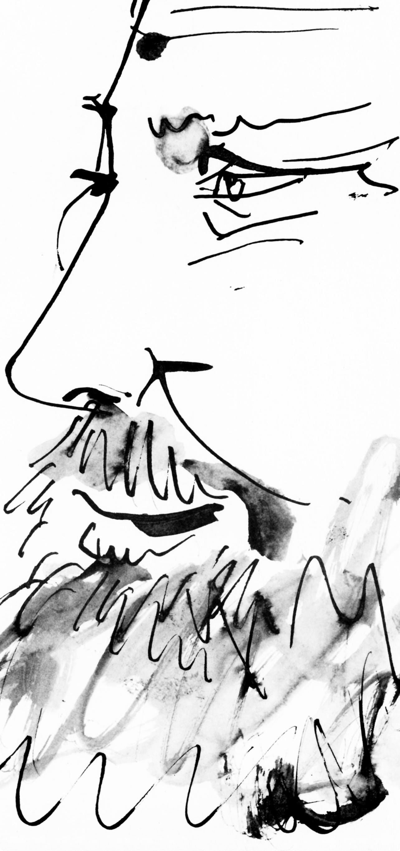 Collotype - Pablo Picasso - Profil gauche de vieil homme - trait et lavis (Cramer 84; Johnson/ - 4