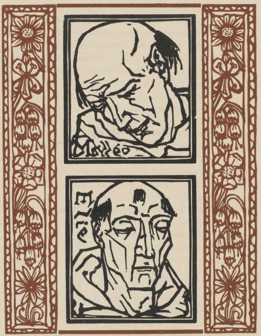 Woodcut - mile Bernard - Composition (Morane - No. 100) - Les Petites Fleurs de St. Franoise (1 of 9)