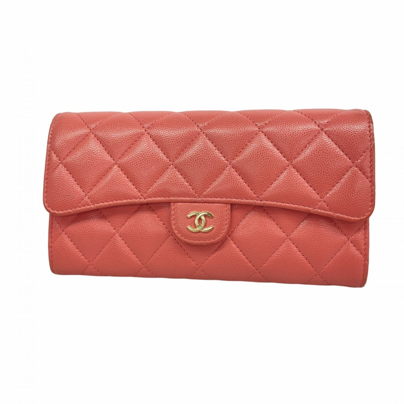 Calfskin Chanel Long Wallet (Bi-Fold) Grained (1 of 16)