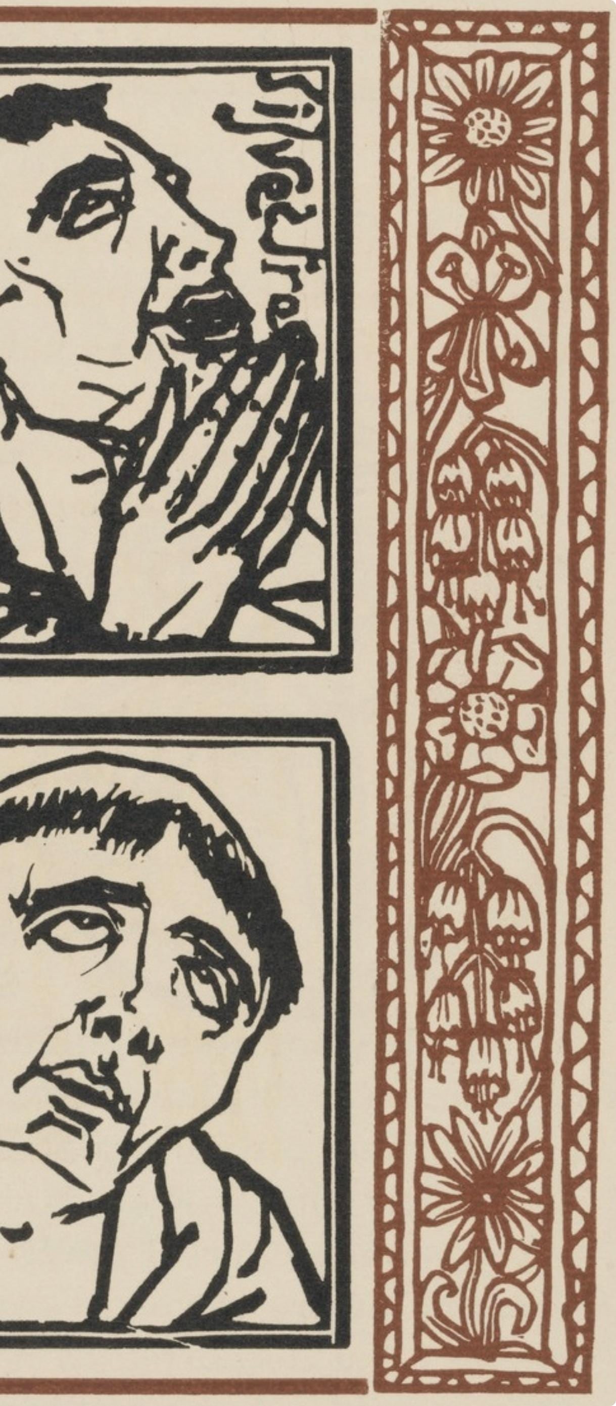 Woodcut - mile Bernard - Composition (Morane - No. 100) - Les Petites Fleurs de St. Franoise - 4