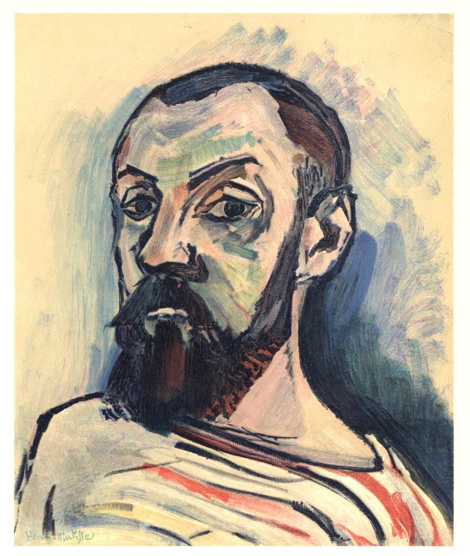 Lithograph - Henri Matisse - Autoportrait au maillot ray - Portraits par Henri Matisse - 5