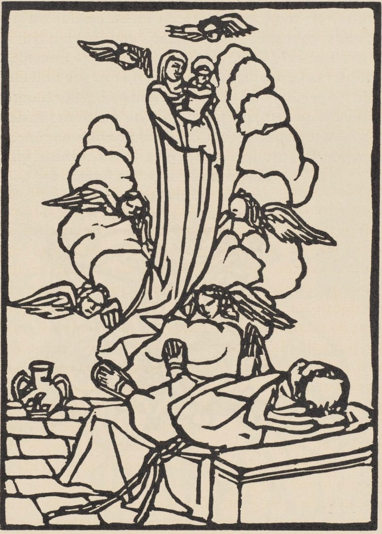 Woodcut - mile Bernard - Composition (Morane - No. 100) - Les Petites Fleurs de St. Franoise - 2