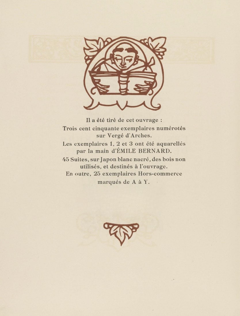 Woodcut - mile Bernard - Composition (Morane - No. 100) - Les Petites Fleurs de St. Franoise - 8