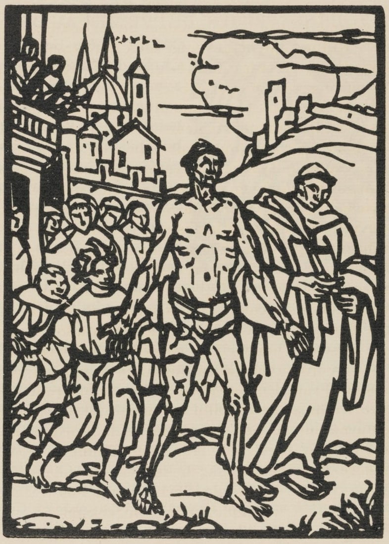 Woodcut - mile Bernard - Composition (Morane - No. 100) - Les Petites Fleurs de St. Franoise - 2