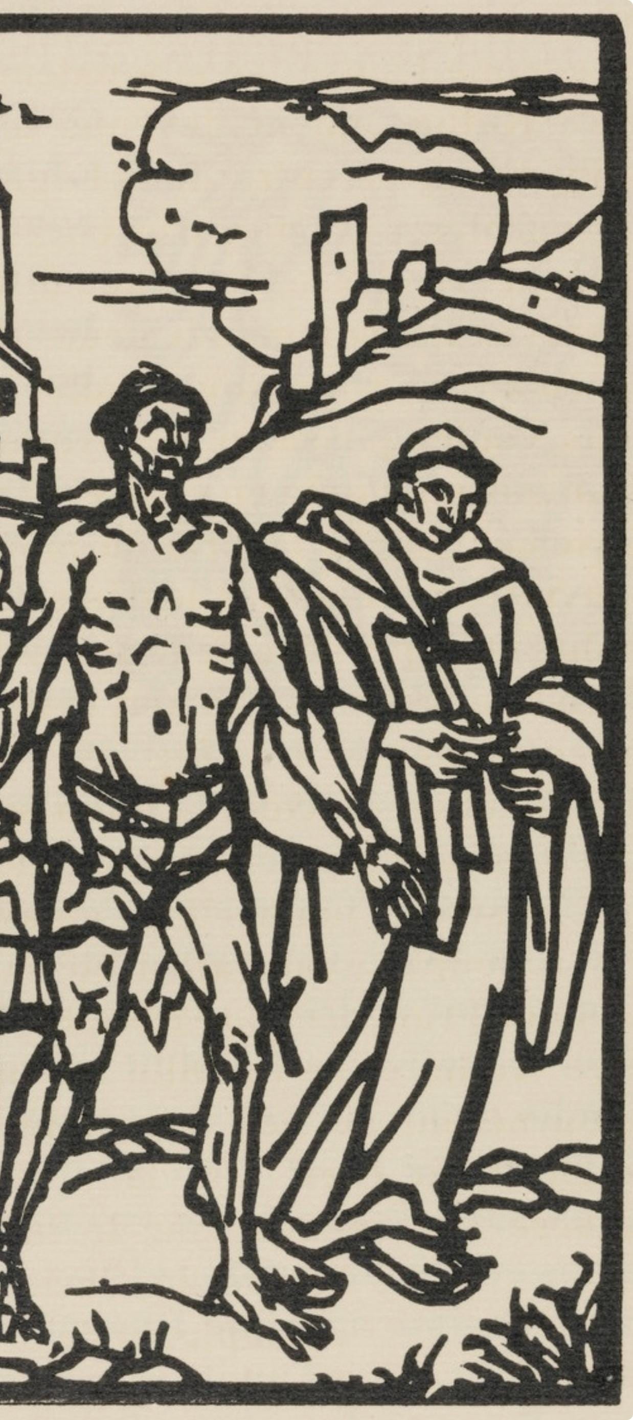 Woodcut - mile Bernard - Composition (Morane - No. 100) - Les Petites Fleurs de St. Franoise - 4