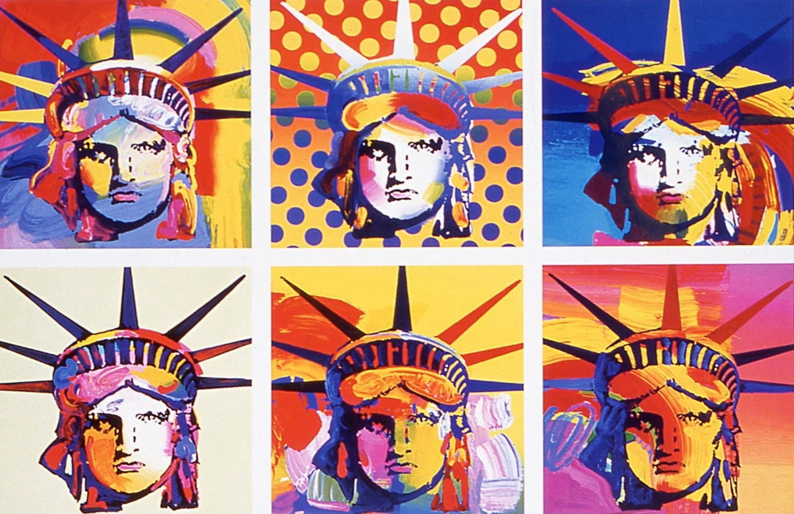 Official Lithograph - Peter Max - Six Liberties - Hand Signed - 2