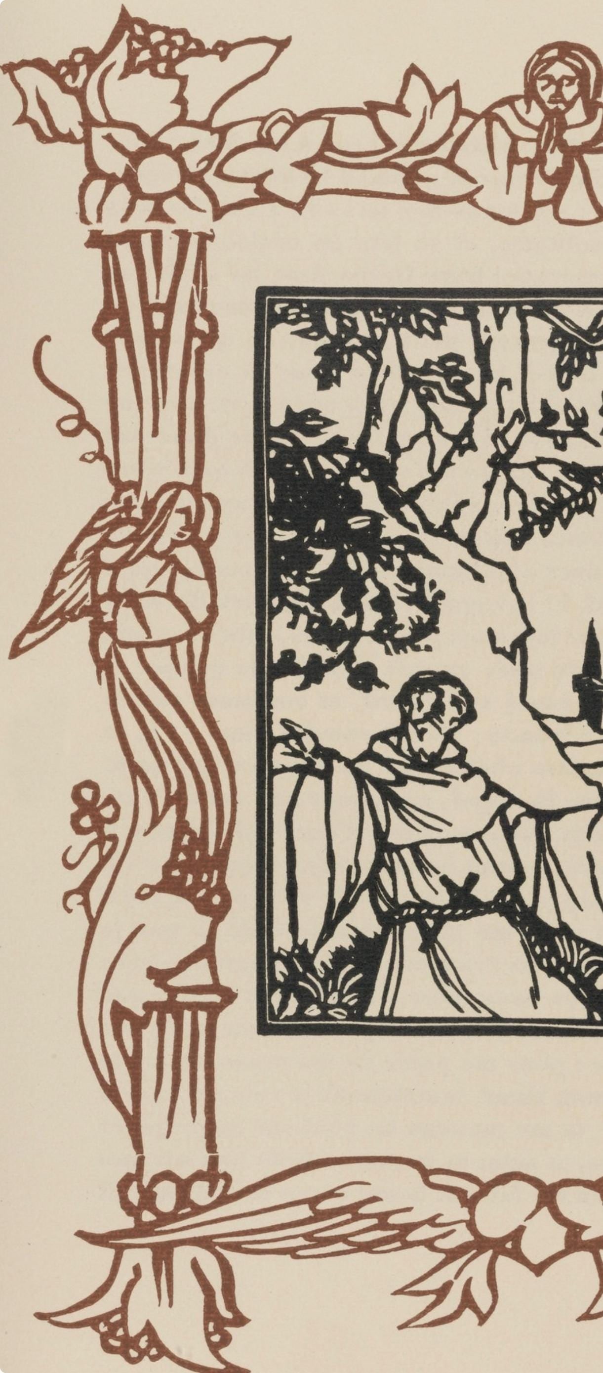 Woodcut - mile Bernard - Composition (Morane - No. 100) - Les Petites Fleurs de St. Franoise - 5