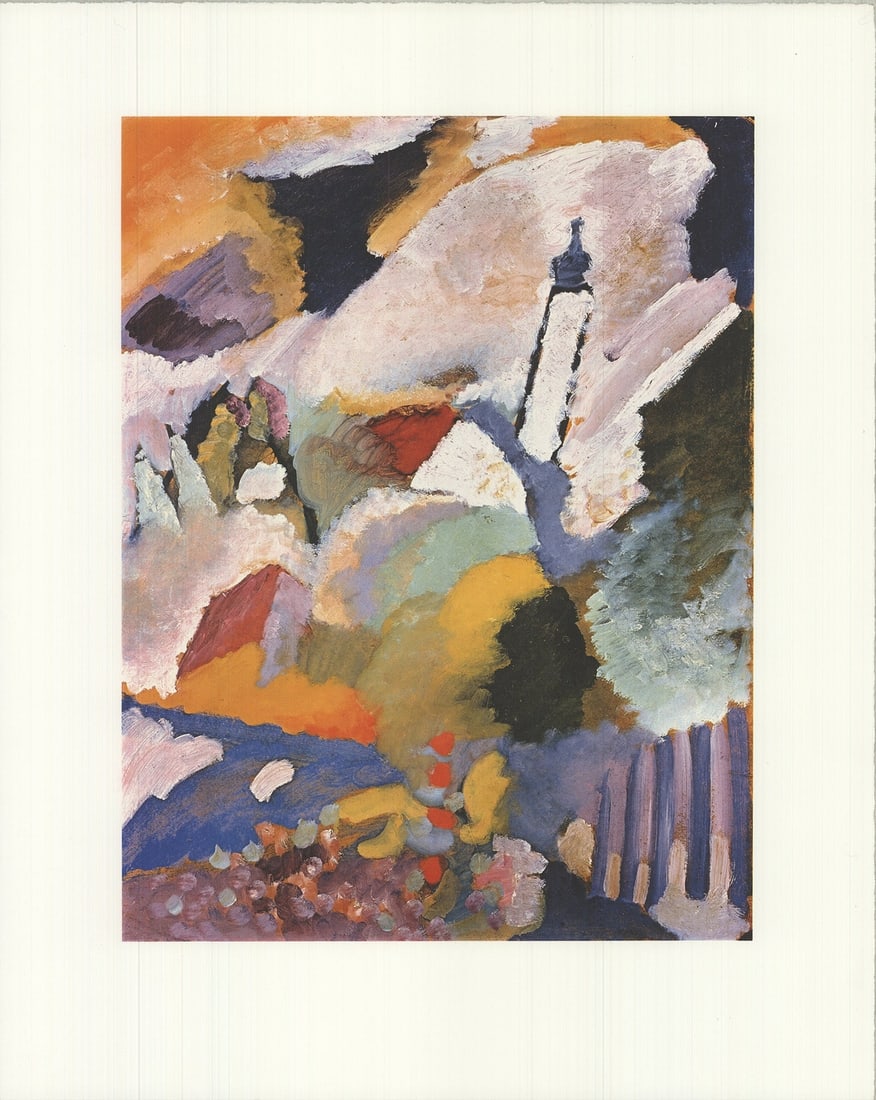 Expres WASSILY KANDINSKY Church in Murnau 19.75" x 15.75" Offset Lithograph 1990 (1 of 4)