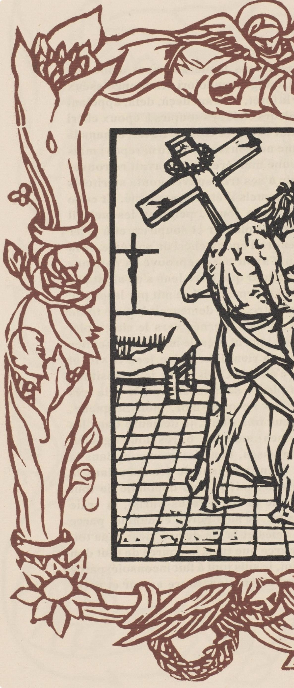 Woodcut - mile Bernard - Composition (Morane - No. 100) - Les Petites Fleurs de St. Franoise - 5