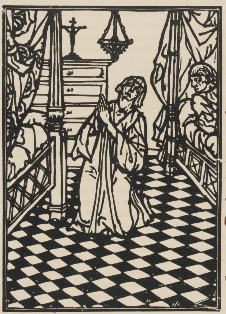 Woodcut - mile Bernard - Composition (Morane - No. 100) - Les Petites Fleurs de St. Franoise - 2