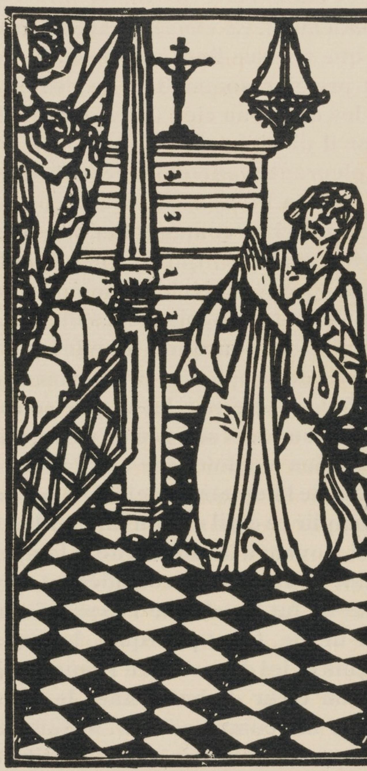 Woodcut - mile Bernard - Composition (Morane - No. 100) - Les Petites Fleurs de St. Franoise - 3