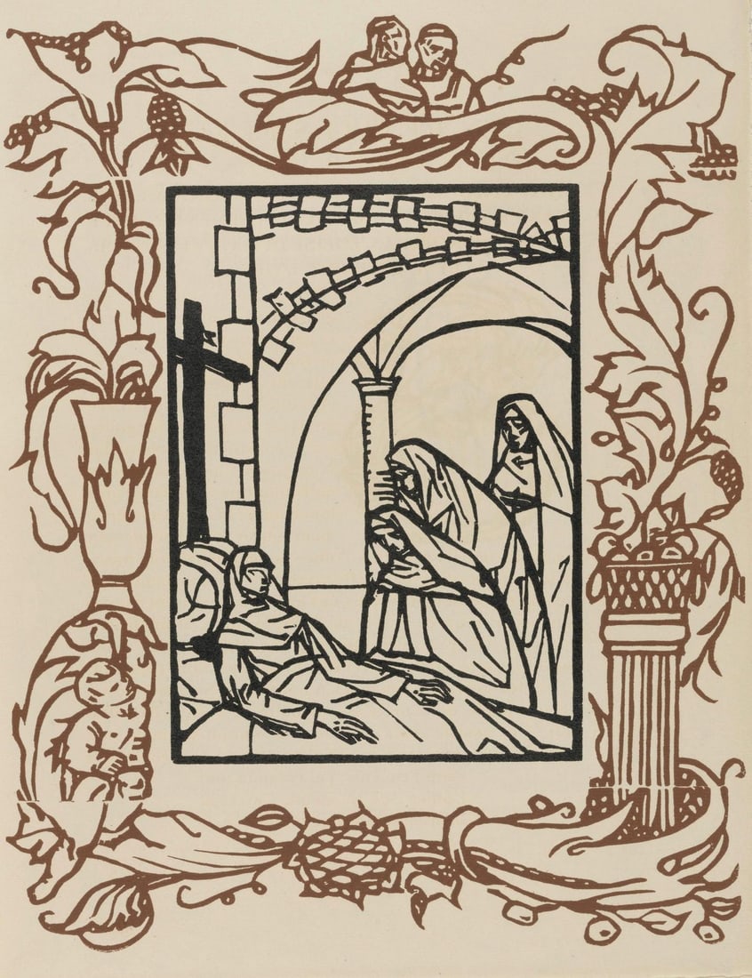Woodcut - mile Bernard - Composition (Morane - No. 100) - Les Petites Fleurs de St. Franoise (1 of 10)