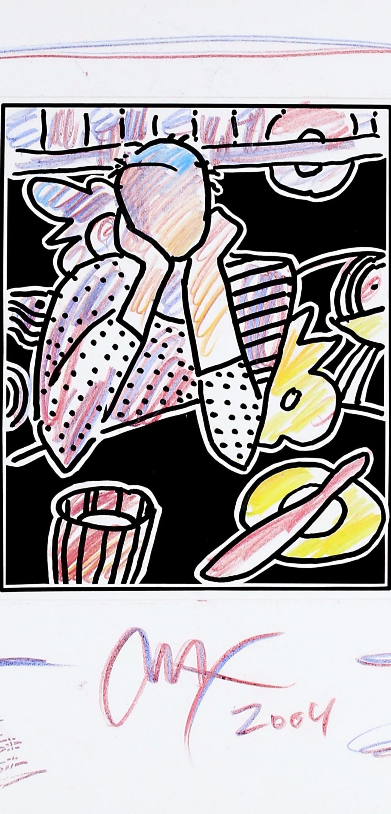 Official Edition Mixed Media - Peter Max - Neo Pop Series: Neo D400 - Black and White Series - Hand - 2