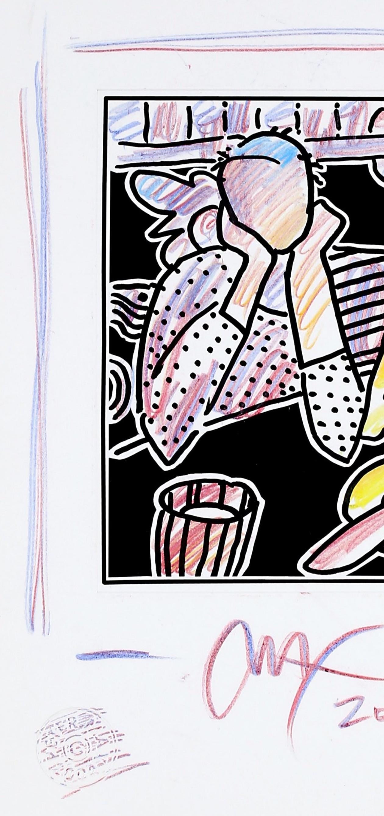 Official Edition Mixed Media - Peter Max - Neo Pop Series: Neo D400 - Black and White Series - Hand - 3