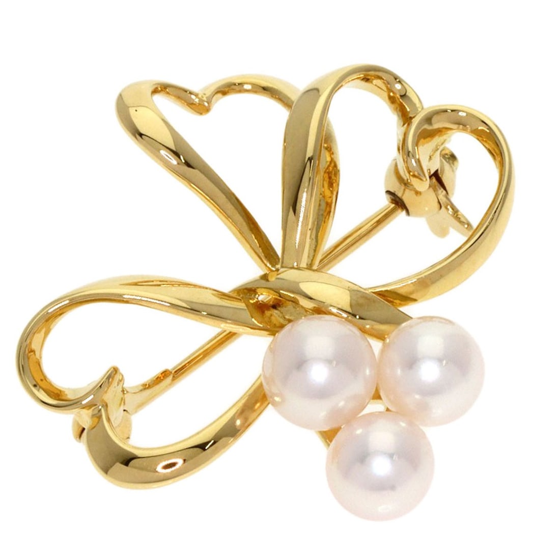 Gold MIKIMOTO Pearl Brooch K18 Yellow (1 of 4)