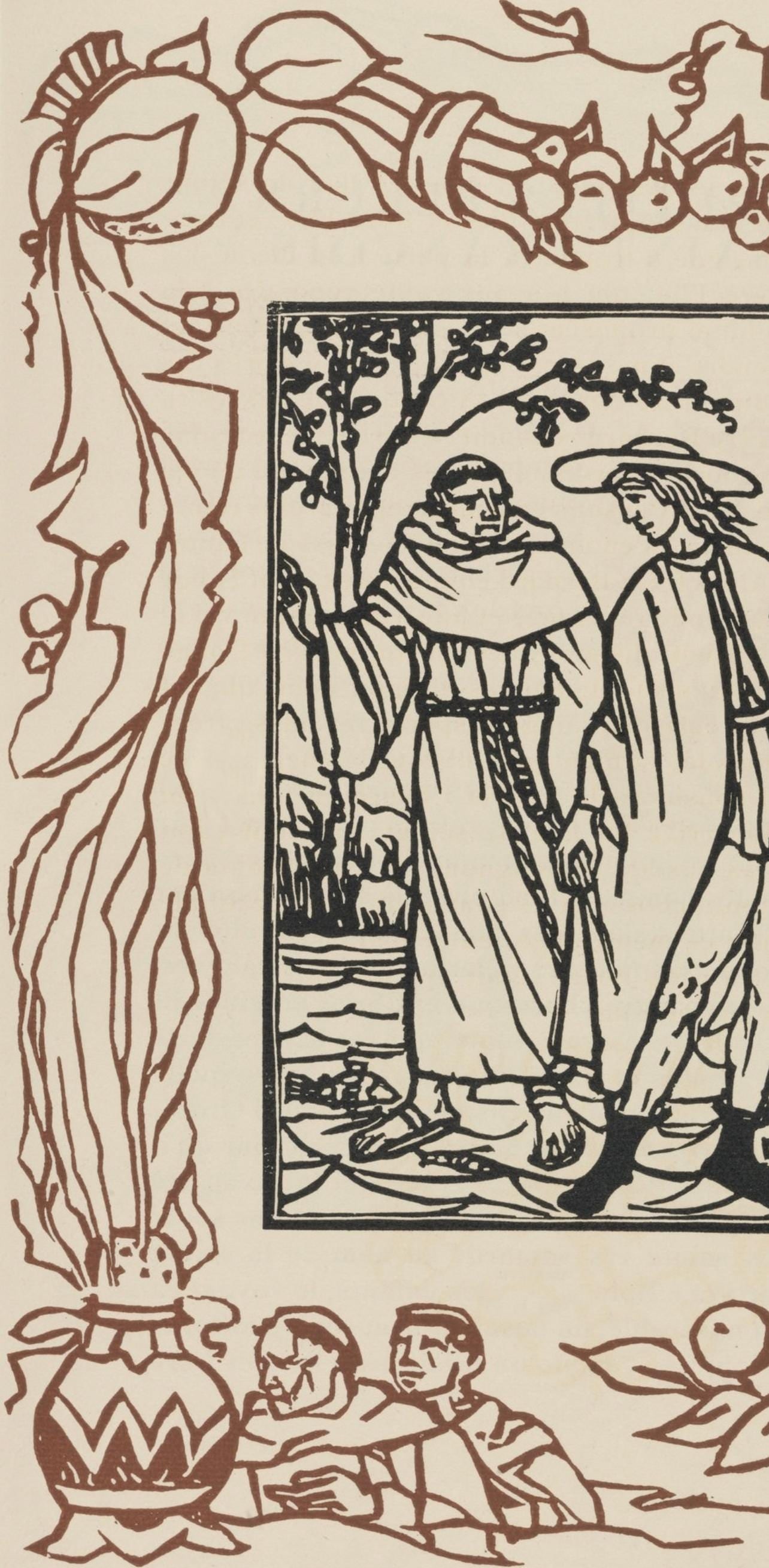 Woodcut - mile Bernard - Composition (Morane - No. 100) - Les Petites Fleurs de St. Franoise - 5
