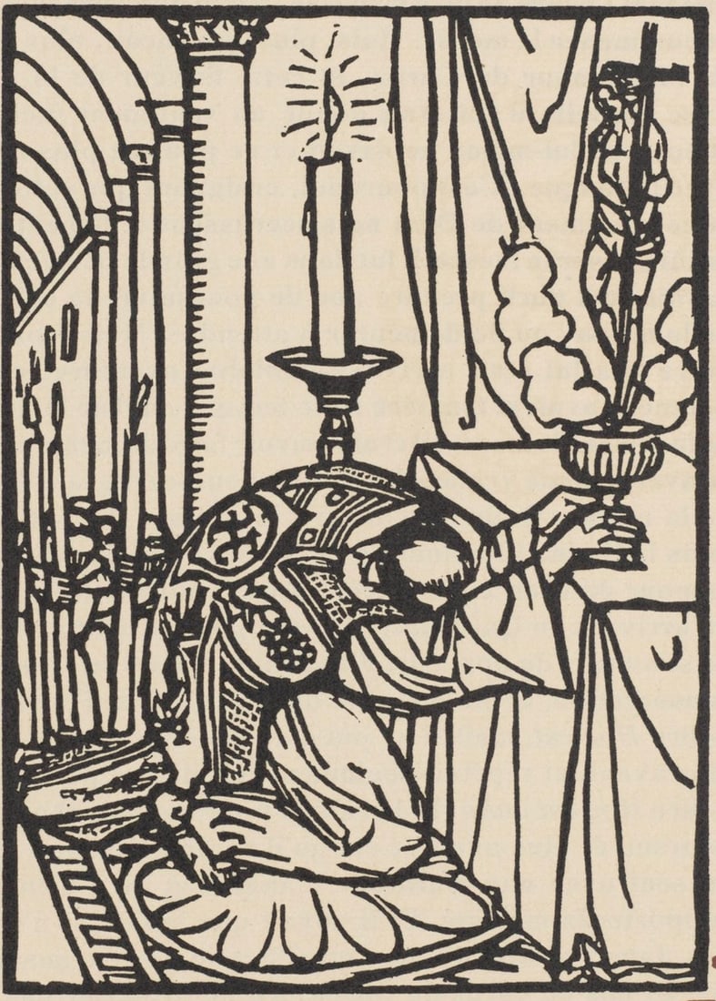 Woodcut - mile Bernard - Composition (Morane - No. 100) - Les Petites Fleurs de St. Franoise - 2