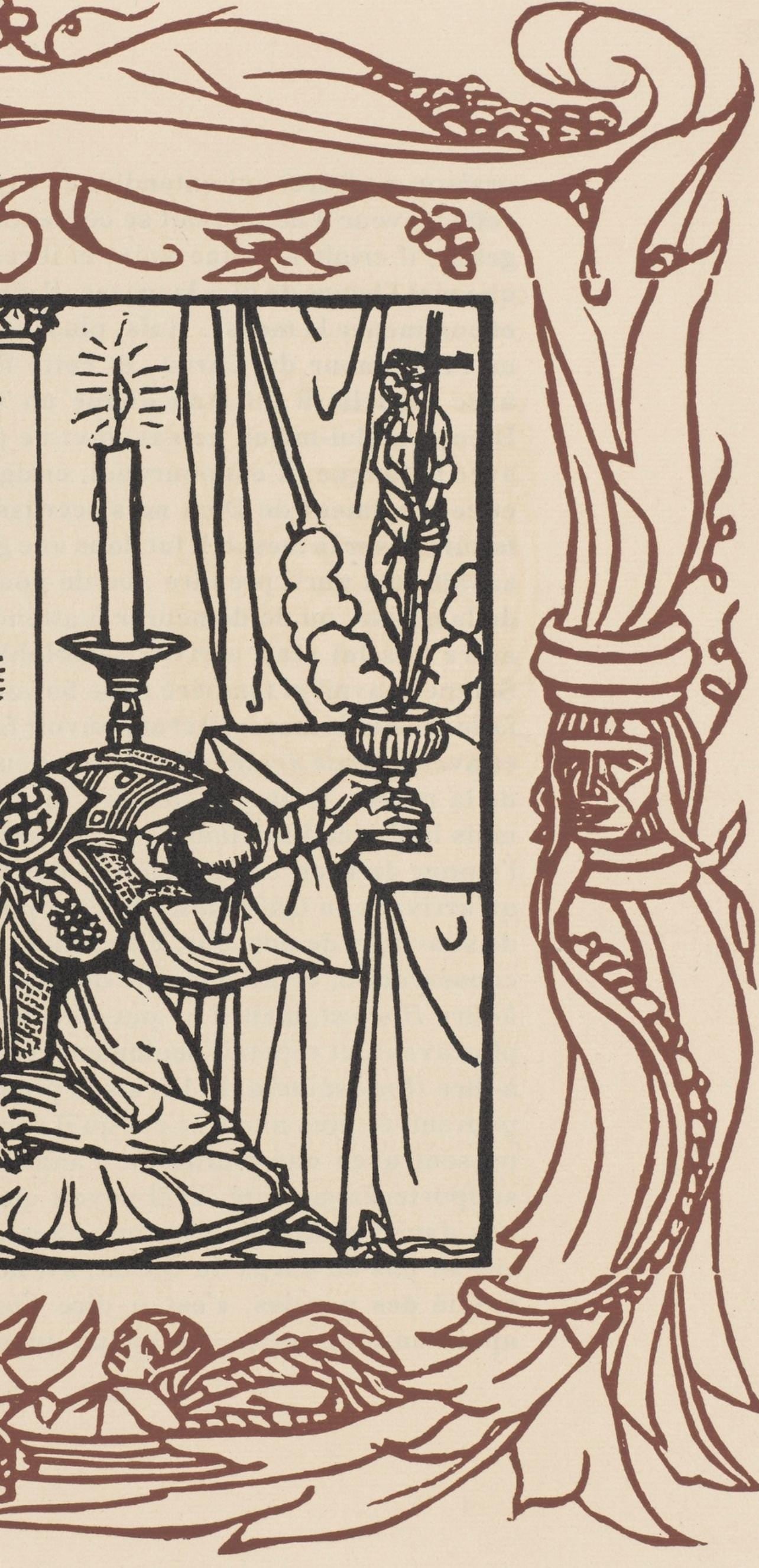 Woodcut - mile Bernard - Composition (Morane - No. 100) - Les Petites Fleurs de St. Franoise - 6