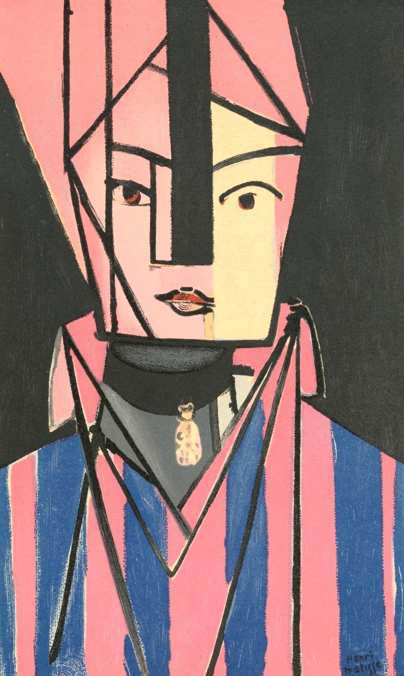 Lithograph - Henri Matisse - Tte blanche et rose - Portraits par Henri Matisse