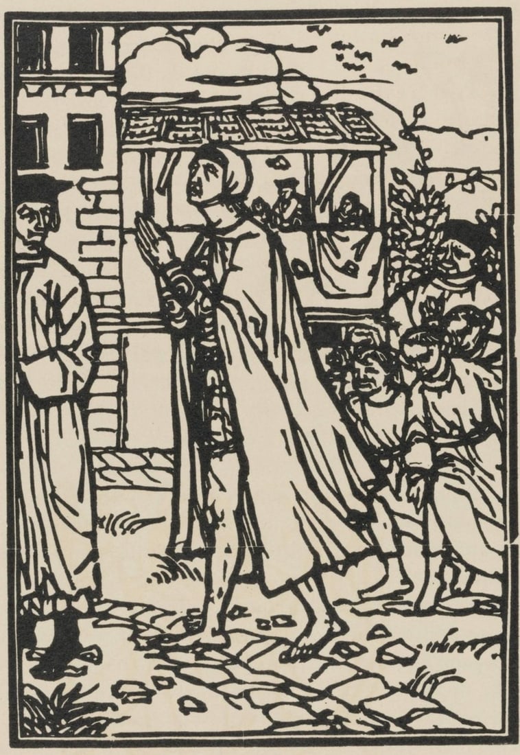 Woodcut - mile Bernard - Composition (Morane - No. 100) - Les Petites Fleurs de St. Franoise - 2
