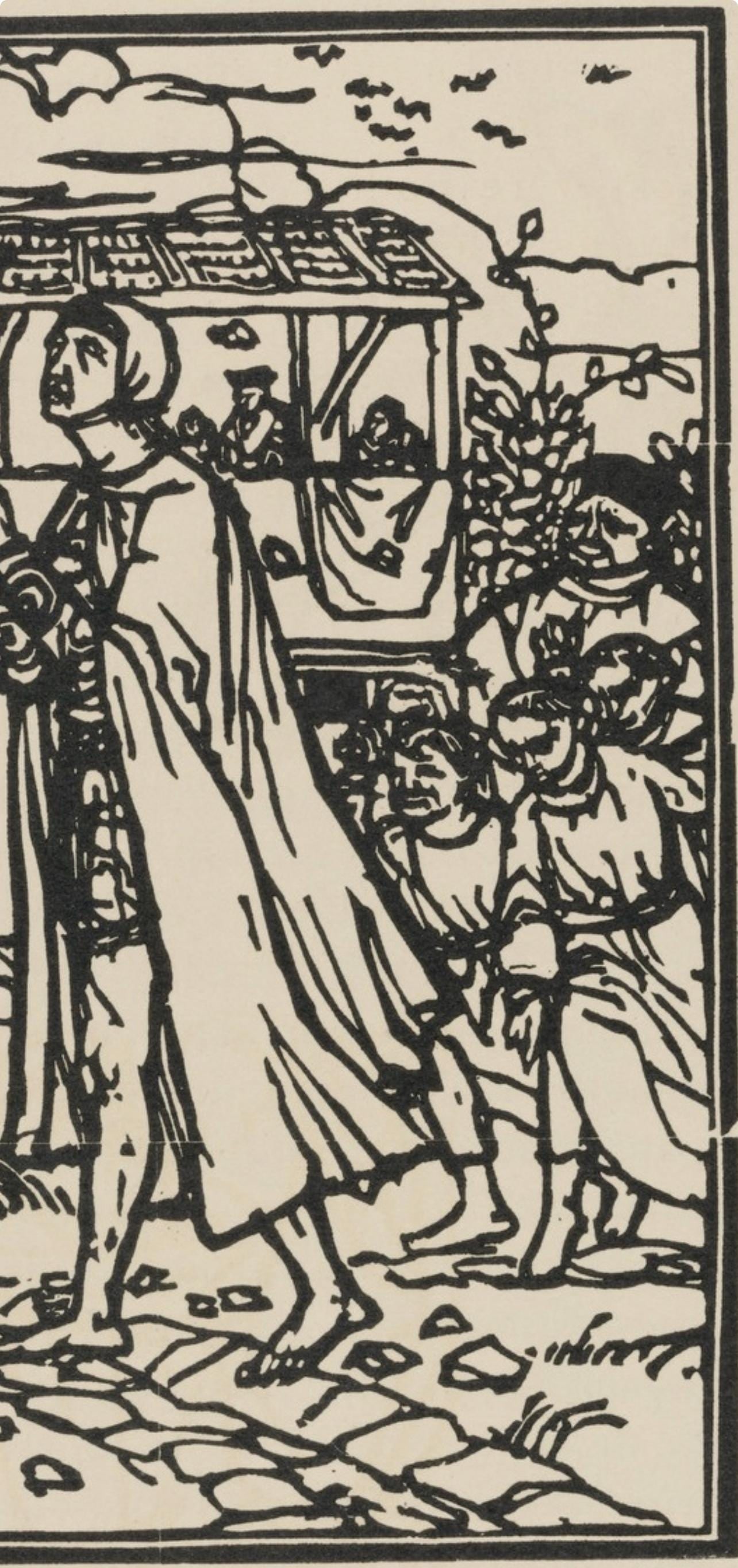 Woodcut - mile Bernard - Composition (Morane - No. 100) - Les Petites Fleurs de St. Franoise - 4
