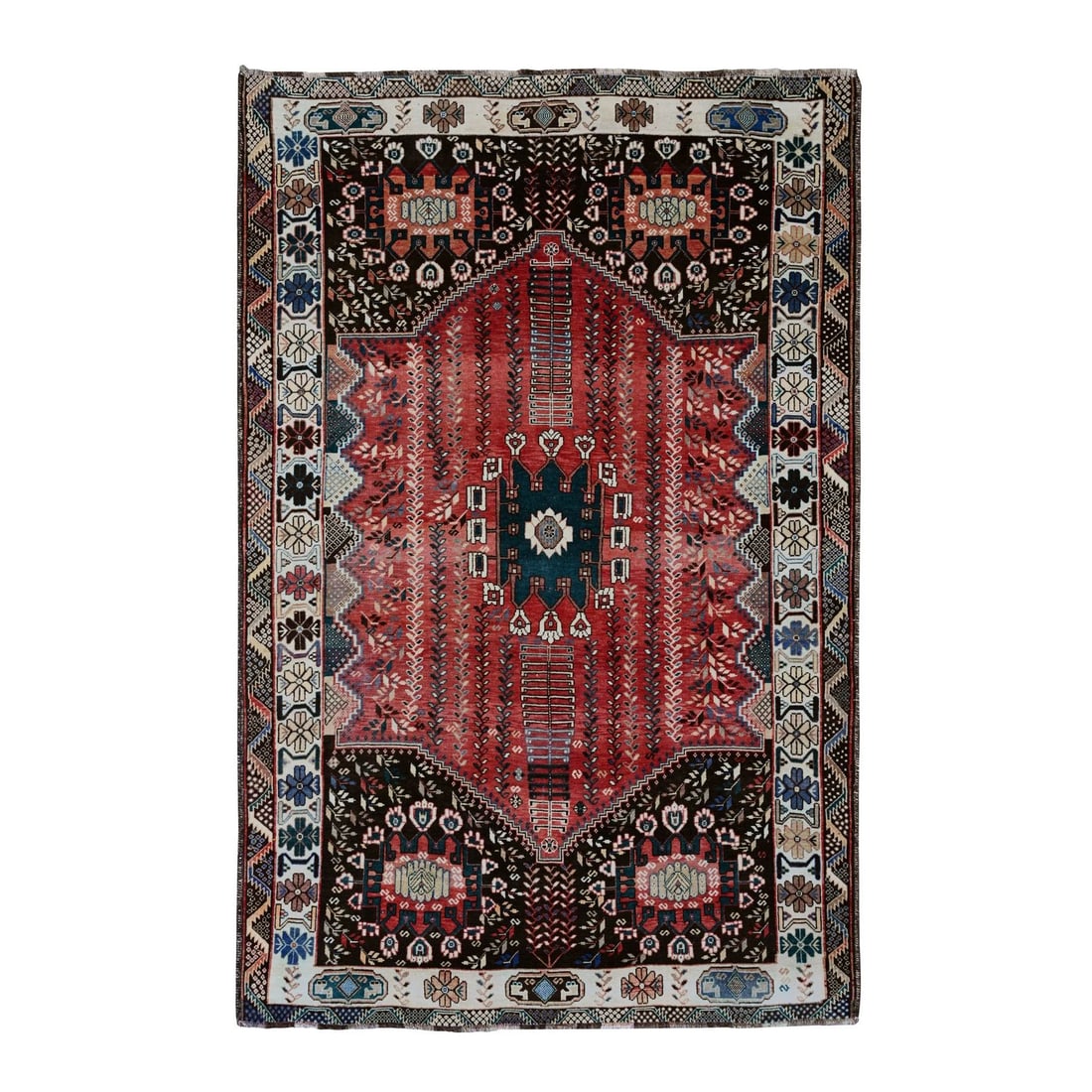 Rug 5'9"x9'1" Red Vintage Zoroastrian Sheeraz Clean All Wool Hand Knotted: Rug 5'9"x9'1" Red Vintage Zoroastrian Sheeraz Clean All Wool Hand Knotted This listing features Rug 5'9"x9'1" Red Vintage Zoroastrian Sheeraz Clean All Wool Hand Knotted. Item specifics are provided b